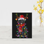 Newfoundland Dog Tree Christmas Lights Xmas Pajama Kaart (Gele Bloem)