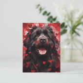 Newfoundland dog Valentijnsdag Briefkaart (Staand voorkant)
