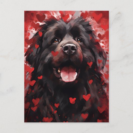 Newfoundland dog Valentijnsdag Briefkaart (Voorkant)