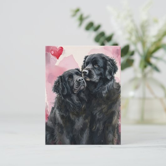 Newfoundland dog Valentijnsdag Briefkaart (Staand voorkant)