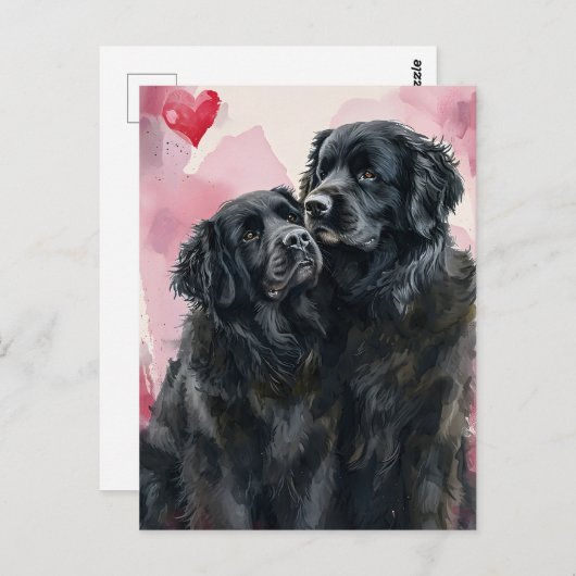 Newfoundland dog Valentijnsdag Briefkaart (Voorkant / Achterkant)