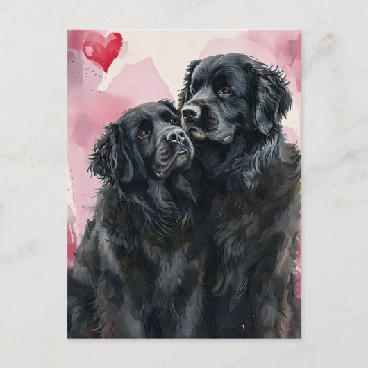 Newfoundland dog Valentijnsdag Briefkaart (Voorkant)