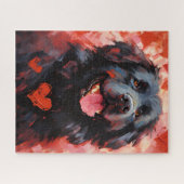 Newfoundland dog Valentijnsdag Legpuzzel (Horizontaal)