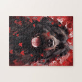 Newfoundland dog Valentijnsdag Legpuzzel (Horizontaal)