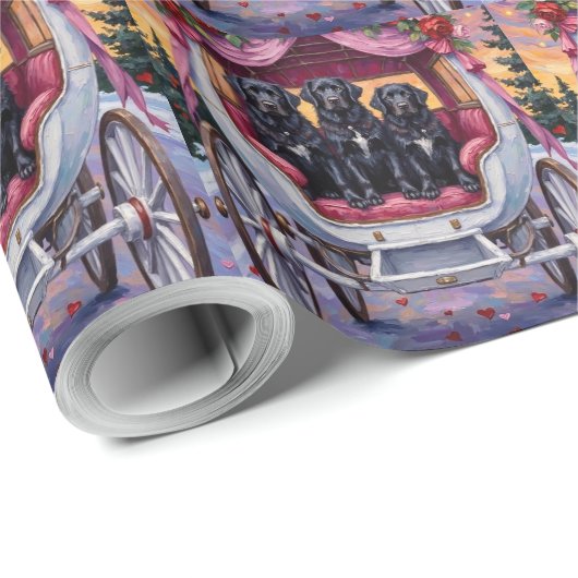 Newfoundland Dog Valentine's Day  Cadeaupapier (Rol Hoek)