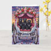 Newfoundland Dog Valentine's Day  Kaart (Gele Bloem)