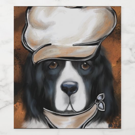 Newfoundland Dog Wijn Etiket (Enkel label)