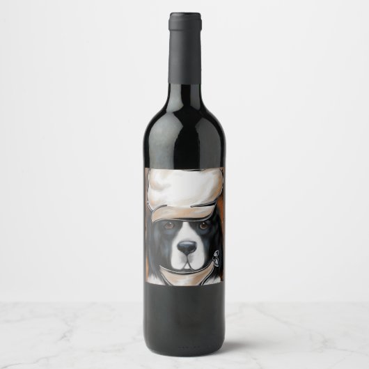 Newfoundland Dog Wijn Etiket (Voorkant)