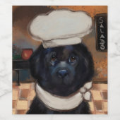 Newfoundland Dog Wijn Etiket (Enkel label)