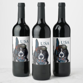 NEWFOUNDLAND DOG  WIJN ETIKET