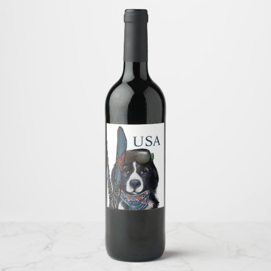 NEWFOUNDLAND DOG  WIJN ETIKET (Voorkant)