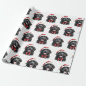 Newfoundland Dog with Santa Hat Cadeaupapier (Uitgerold)