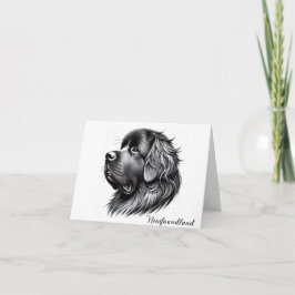 Newfoundland Dog Zwart Blank Kaart