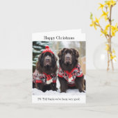 Newfoundland Dogs Christmas Jumpers Kaart (Gele Bloem)