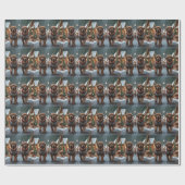 Newfoundland Dogs Christmas Snow Holiday Cadeaupapier (Vlak)