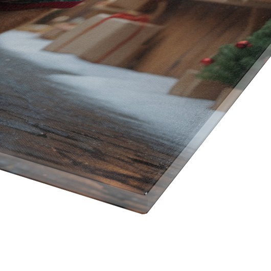 Newfoundland Dogs Christmas Snow Holiday Snijplank (Hoek)