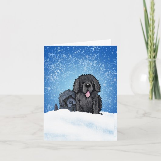 Newfoundland Duo Christmas Kaart (Voorkant)