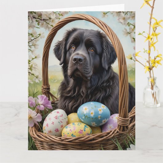 Newfoundland Easter Eggs Kaart (Gele Bloem)