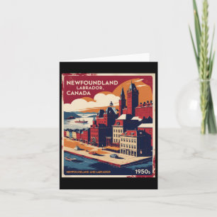 Newfoundland en Labrador Canada 1950 Vintage TRA Kaart