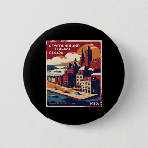 Newfoundland en Labrador Canada 1950 Vintage TRA Ronde Button 5,7 Cm