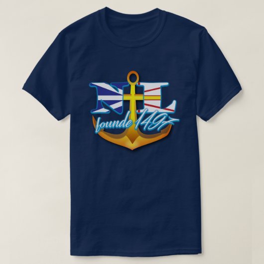 Newfoundland en Labrador Initialen - opgericht op  T-shirt (Design voorkant)