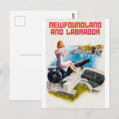 Newfoundland en Labrador, meisje op een groot Pist Briefkaart (Voorkant / Achterkant)