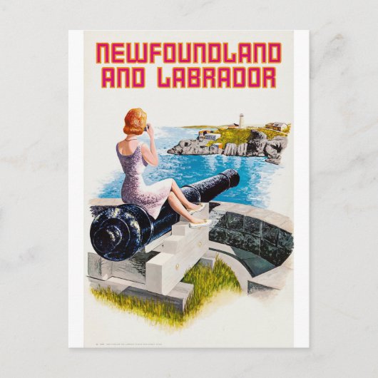 Newfoundland en Labrador, meisje op een groot Pist Briefkaart (Voorkant)