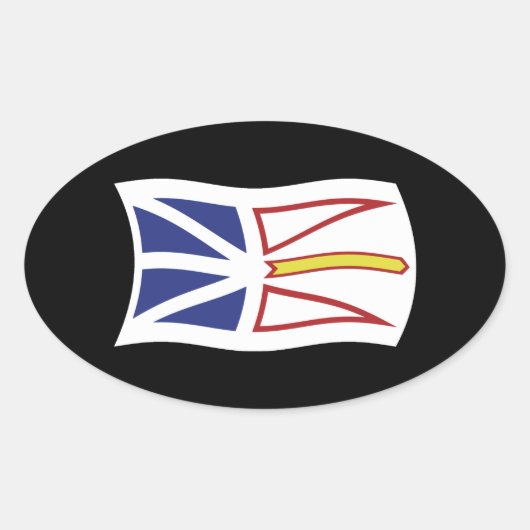 Newfoundland en Labrador Vlagsticker Ovale Sticker (Voorkant)