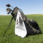 Newfoundland en wijn Funny dog Golfhanddoek (Groen)