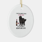 Newfoundland en wijn Funny dog Keramisch Ornament (Rechts)