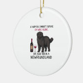 Newfoundland en wijn Funny dog Keramisch Ornament (Links)