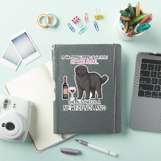 Newfoundland en wijn Funny dog Sticker (iPad Cover)