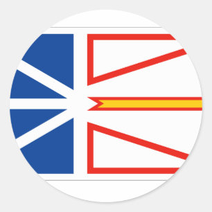 NEWFOUNDLAND FLAG RONDE STICKER