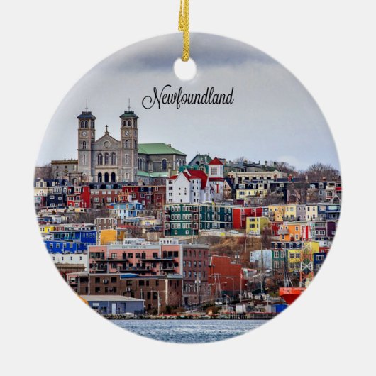 Newfoundland, foto van cityscape keramisch ornament (Achterkant)
