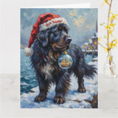 Newfoundland Gentle Christmas Rescue Kaart (Gele Bloem)