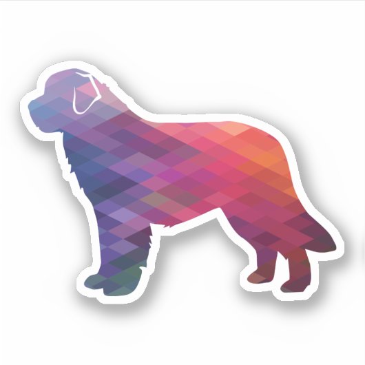 Newfoundland Geo Silhouette Paars Sticker (Voorkant)