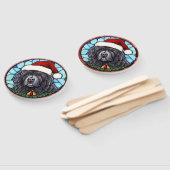 Newfoundland Glas in lood Kerst Handwaaier (Niet-gemonteerd)