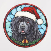 Newfoundland Glas in lood Kerst Labels (Design 2)