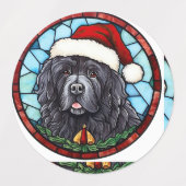 Newfoundland Glas in lood Kerst Labels (Design 1)
