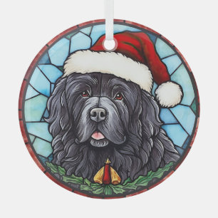 Newfoundland Glas in lood Kerst Ornament