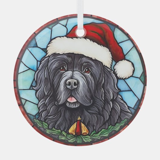 Newfoundland Glas in lood Kerst Ornament (Voorkant)