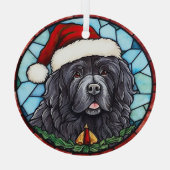 Newfoundland Glas in lood Kerst Ornament (Achterkant)