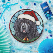 Newfoundland Glas in lood Kerst Papieren Bordje (Feest)
