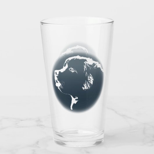 Newfoundland Glass Newfoundland Pup Glass Custom Glas (Achterkant)