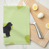 Newfoundland - Green Leaves Design Theedoek (Quarter Fold)
