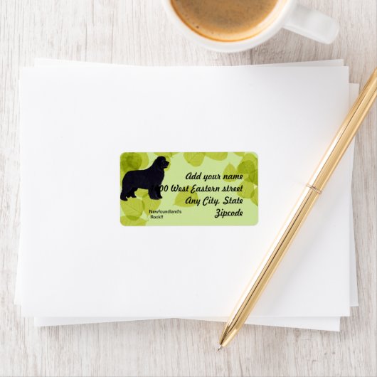 Newfoundland - Groene bladeren Design Etiket (Insitu)