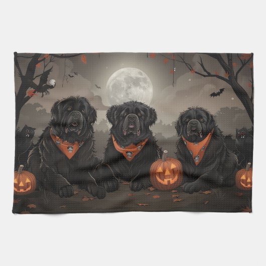Newfoundland Halloween Griezelig Theedoek (Horizontaal)