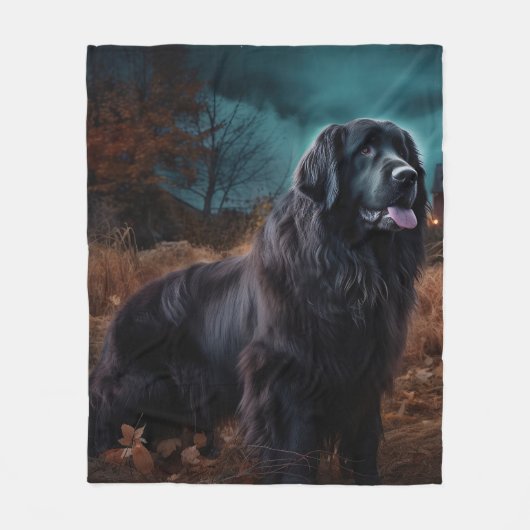 Newfoundland Halloween Scary Fleece Deken (Voorkant)