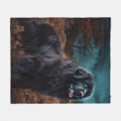 Newfoundland Halloween Scary Fleece Deken (Voorkant (Horizontaal))