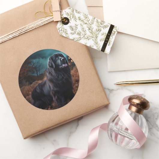 Newfoundland Halloween Scary Ronde Sticker (Geschenken)